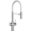 Clearance VIZIO 3 Wege Wasserhahn Küchenarmatur FC mit 360° Schwenkbarem Auslauf Abnehmbare 2 Strahl Handbrause Verchromt   Weiß