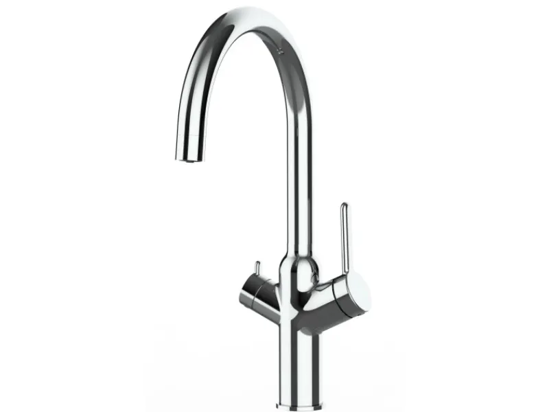 Einhebelmischer<VIZIO 3 Wege Wasserhahn Küchenarmatur BOD mit 360° Schwenkbarem U Auslauf Verchromt