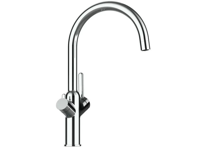 Einhebelmischer<VIZIO 3 Wege Wasserhahn Küchenarmatur BOD mit 360° Schwenkbarem U Auslauf Verchromt