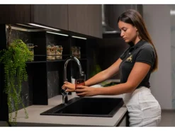 Einhebelmischer<VIZIO 3 Wege Wasserhahn Küchenarmatur BOD mit 360° Schwenkbarem U Auslauf Verchromt