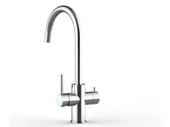 Discount VIZIO 5 Wege Wasserhahn Küchenarmatur Edelstahl Massiv mit 360° Schwenkbarem U Auslauf Hochglanz Poliert