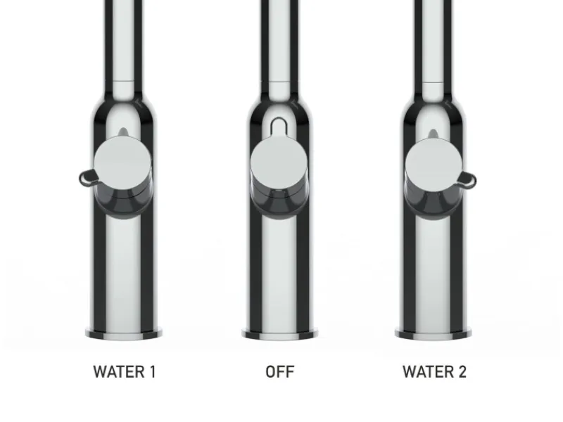 Einhebelmischer<VIZIO 4 Wege Wasserhahn Küchenarmatur BOD mit 360° Schwenkbarem Auslauf Abnehmbare 2 Strahl Handbrause Verchromt Weiß