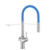 Outlet VIZIO 3 Wege Wasserhahn Küchenarmatur BOD mit 360° Schwenkbarem Auslauf Abnehmbare 2 Strahl Handbrause Verchromt   Blau