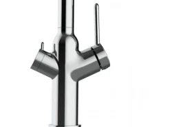 VIZIO 3 Wege Wasserhahn Küchenarmatur BOD mit 360° Schwenkbarem Auslauf Abnehmbare 2 Strahl Handbrause Verchromt Grau