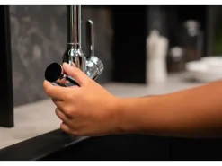 Best VIZIO 3 Wege Wasserhahn Küchenarmatur BOD mit 360° Schwenkbarem Auslauf Abnehmbare 2 Strahl Handbrause Verchromt   Schwarz