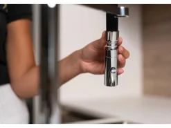 Best VIZIO 3 Wege Wasserhahn Küchenarmatur BOD mit 360° Schwenkbarem Auslauf Abnehmbare 2 Strahl Handbrause Verchromt   Schwarz