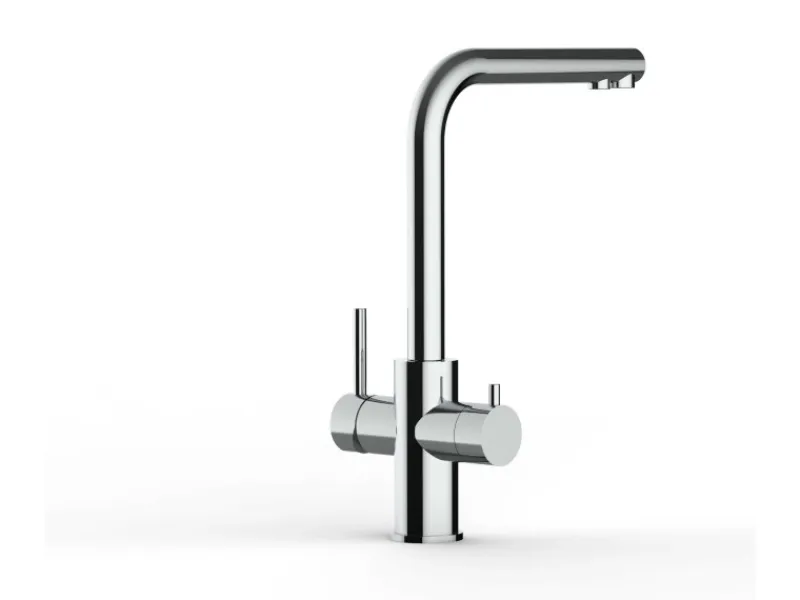 Sale VIZIO 5 Wege Wasserhahn Küchenarmatur Edelstahl Massiv mit 360° Schwenkbarem L Auslauf Hochglanz Poliert