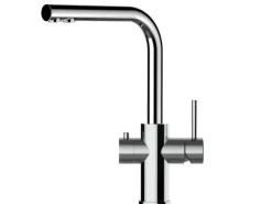 Sale VIZIO 5 Wege Wasserhahn Küchenarmatur Edelstahl Massiv mit 360° Schwenkbarem L Auslauf Hochglanz Poliert