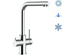Sale VIZIO 5 Wege Wasserhahn Küchenarmatur Edelstahl Massiv mit 360° Schwenkbarem L Auslauf Hochglanz Poliert