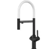 Clearance VIZIO 4 Wege Wasserhahn Küchenarmatur BOD mit 360° Schwenkbarem Auslauf Abnehmbare 2 Strahl Handbrause Schwarz Matt   Weiß