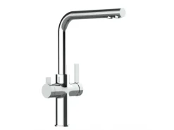 VIZIO 4 Wege Wasserhahn Küchenarmatur FC mit 360° Schwenkbarem L Auslauf Verchromt< Einhebelmischer