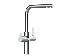 VIZIO 4 Wege Wasserhahn Küchenarmatur FC mit 360° Schwenkbarem L Auslauf Verchromt< Einhebelmischer