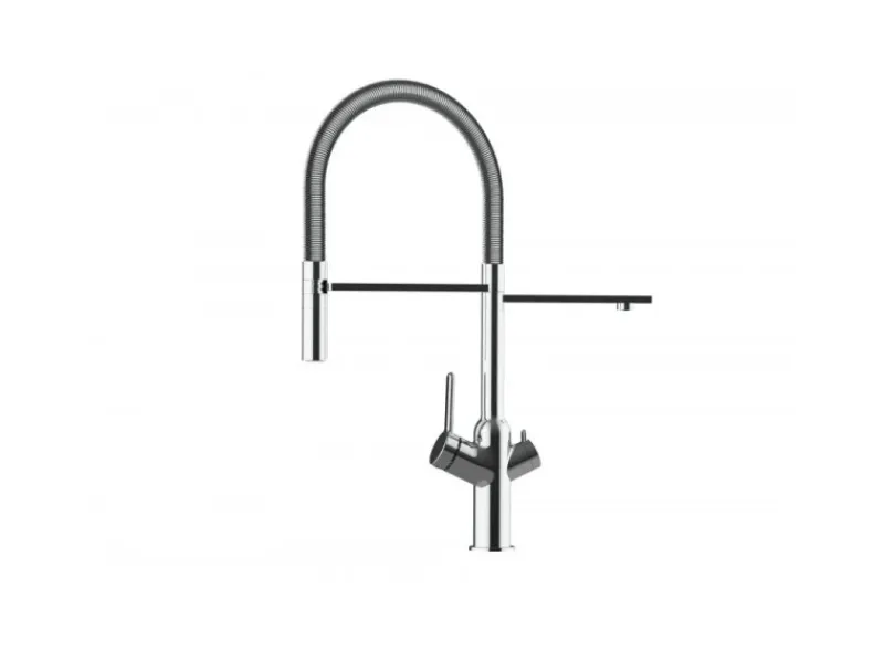 Einhebelmischer<VIZIO 3 Wege Wasserhahn Küchenarmatur BOD mit 360° Schwenkbarem Auslauf Abnehmbare 2 Strahl Handbrause Verchromt