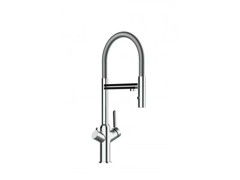 Einhebelmischer<VIZIO 3 Wege Wasserhahn Küchenarmatur BOD mit 360° Schwenkbarem Auslauf Abnehmbare 2 Strahl Handbrause Verchromt