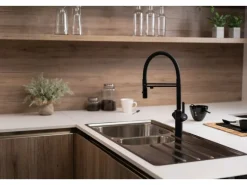Best VIZIO 3 Wege Wasserhahn Küchenarmatur BOD mit 360° Schwenkbarem Auslauf Abnehmbare 2 Strahl Handbrause Schwarz Matt   Schwarz