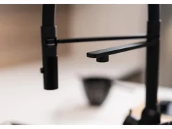 Best VIZIO 3 Wege Wasserhahn Küchenarmatur BOD mit 360° Schwenkbarem Auslauf Abnehmbare 2 Strahl Handbrause Schwarz Matt   Schwarz