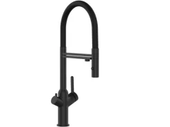Best VIZIO 3 Wege Wasserhahn Küchenarmatur BOD mit 360° Schwenkbarem Auslauf Abnehmbare 2 Strahl Handbrause Schwarz Matt   Schwarz