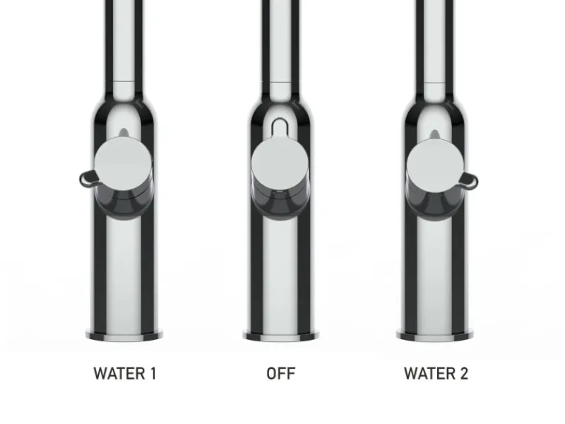 Einhebelmischer<VIZIO 4 Wege Wasserhahn Küchenarmatur BOD mit 360° Schwenkbarem Auslauf Abnehmbare 2 Strahl Handbrause Verchromt Blau