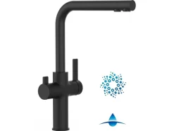 Zubehör Für Küchenarmatur|Ersatzteile Küchenarmatur<VIZIO 4 Wege Wasserhahn Küchenarmatur FC mit 360° Schwenkbarem L Auslauf Schwarz Matt