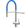 Discount VIZIO 3 Wege Wasserhahn Küchenarmatur Edelstahl Massiv mit 360° Schwenkbarem Auslauf Abnehmbare 2 Strahl Handbrause Gebürstet   Blau