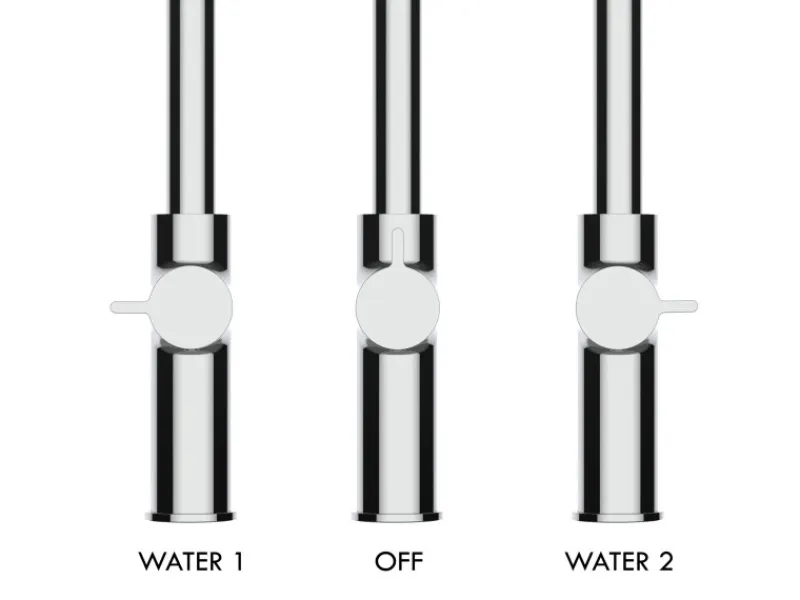 Online VIZIO 4 Wege Wasserhahn Küchenarmatur FC mit 360° Schwenkbarem Auslauf Abnehmbare 2 Strahl Handbrause Verchromt Rot
