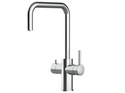 VIZIO 5 Wege Wasserhahn Küchenarmatur Edelstahl Massiv mit 360° Schwenkbarem N Auslauf Hochglanz Poliert< Einhebelmischer