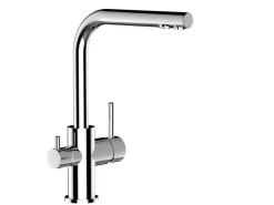 VIZIO 3 Wege Wasserhahn Küchenarmatur FL mit 360° Schwenkbarem L Auslauf< Einhebelmischer
