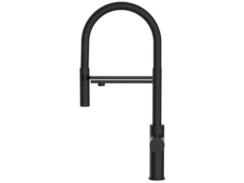 Einhebelmischer<VIZIO 3 Wege Wasserhahn Küchenarmatur FC mit 360° Schwenkbarem Auslauf Abnehmbare 2 Strahl Handbrause Schwarz Matt Schwarz