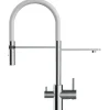 Einhebelmischer<VIZIO 3 Wege Wasserhahn Küchenarmatur FL mit 360° Schwenkbarem Auslauf Abnehmbare 2 Strahl Handbrause Verchromt   Weiß