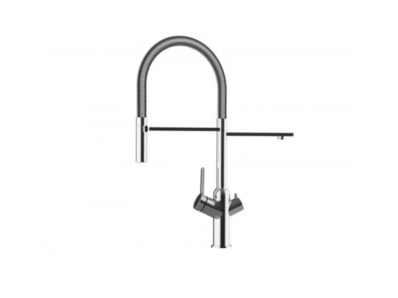 Outlet VIZIO 4 Wege Wasserhahn Küchenarmatur BOD mit 360° Schwenkbarem Auslauf Abnehmbare 2 Strahl Handbrause Verchromt