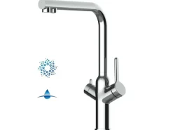 Sale VIZIO 4 Wege Wasserhahn Küchenarmatur BOD mit 360° Schwenkbarem L Auslauf Verchromt