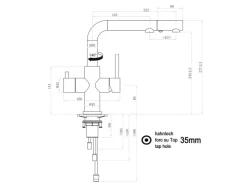 Einhebelmischer<VIZIO 4 Wege Wasserhahn Küchenarmatur Edelstahl Massiv mit Schwenkbarem L Auslauf und Herausziehbarer Brause Gebürstet