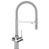 New VIZIO 4 Wege Wasserhahn Küchenarmatur BOD mit 360° Schwenkbarem Auslauf Abnehmbare 2 Strahl Handbrause Verchromt   Grau