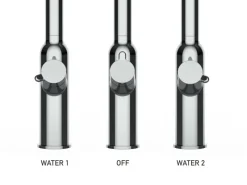 New VIZIO 4 Wege Wasserhahn Küchenarmatur BOD mit 360° Schwenkbarem Auslauf Abnehmbare 2 Strahl Handbrause Verchromt Grau