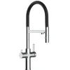 Discount VIZIO 4 Wege Wasserhahn Küchenarmatur FC mit 360° Schwenkbarem Auslauf Abnehmbare 2 Strahl Handbrause Verchromt   Schwarz
