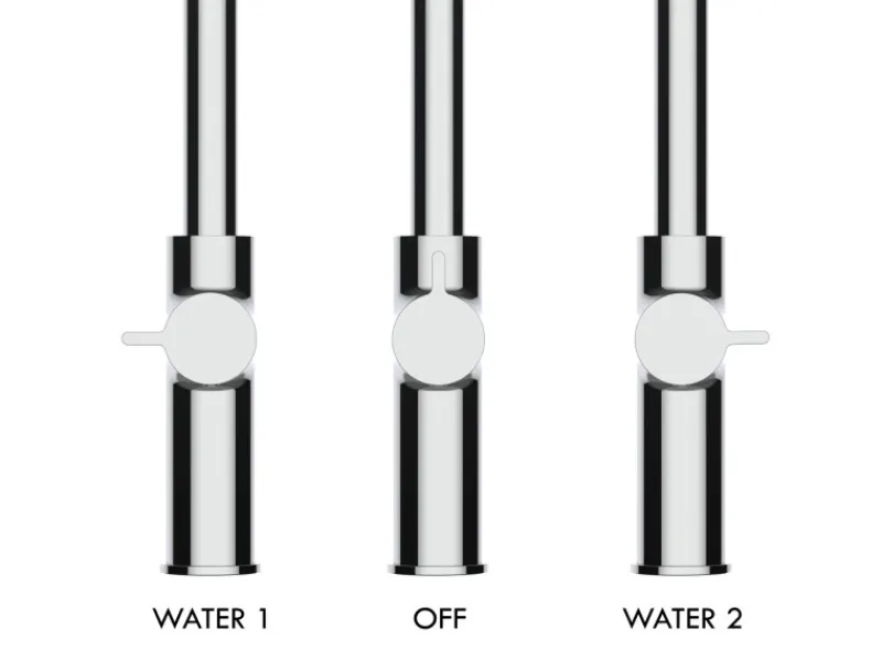 Discount VIZIO 4 Wege Wasserhahn Küchenarmatur FC mit 360° Schwenkbarem Auslauf Abnehmbare 2 Strahl Handbrause Verchromt Schwarz