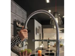 Best VIZIO 3 Wege Wasserhahn Küchenarmatur BOD mit 360° Schwenkbarem Auslauf Abnehmbare 2 Strahl Handbrause Schwarz Matt   Blau