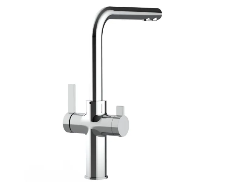 Sale VIZIO 3 Wege Wasserhahn Küchenarmatur FC mit 360° Schwenkbarem L Auslauf Verchromt