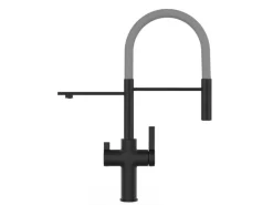 Discount VIZIO 3 Wege Wasserhahn Küchenarmatur FC mit 360° Schwenkbarem Auslauf Abnehmbare 2 Strahl Handbrause Schwarz Matt   Grau