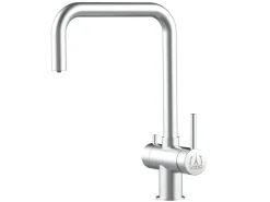 VIZIO 3 Wege Wasserhahn Küchenarmatur Edelstahl Massiv mit 360° Schwenkbarem N Auslauf Gebürstet