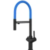 Einhebelmischer<VIZIO 4 Wege Wasserhahn Küchenarmatur BOD mit 360° Schwenkbarem Auslauf Abnehmbare 2 Strahl Handbrause Schwarz Matt   Hellblau