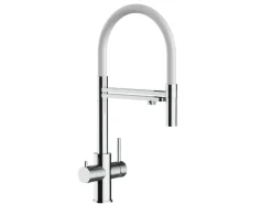 Zubehör Für Küchenarmatur|Ersatzteile Küchenarmatur<VIZIO 5 Wege Wasserhahn Küchenarmatur Edelstahl Massiv mit 360° Schwenkbarem Auslauf Abnehmbare 2 Strahl Handbrause Hochglanz   Weiß