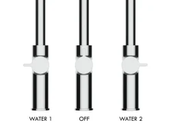 VIZIO 4 Wege Wasserhahn Küchenarmatur FC mit 360° Schwenkbarem Auslauf Abnehmbare 2 Strahl Handbrause Verchromt   Grau