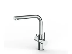Clearance VIZIO Kurzversion 5 Wege Wasserhahn Küchenarmatur Edelstahl Massiv mit 360° Schwenkbarem L Auslauf Hochglanz Poliert