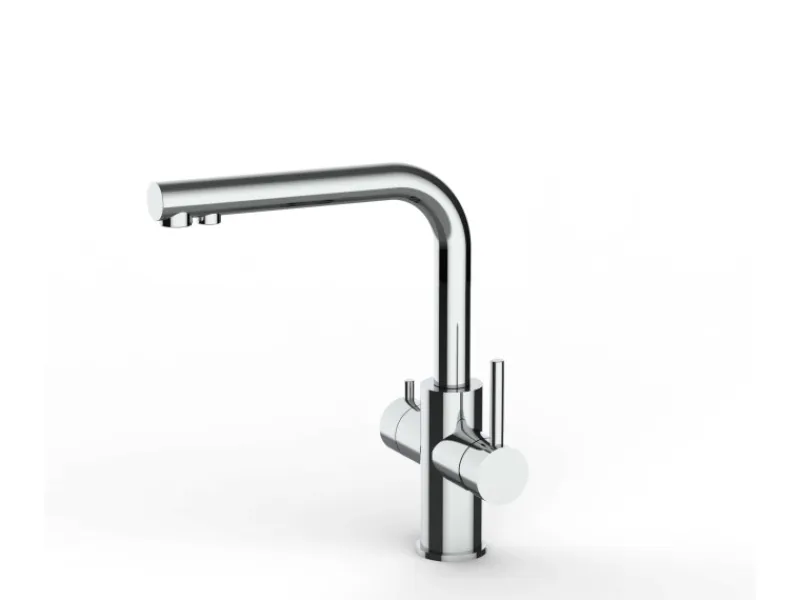 Clearance VIZIO Kurzversion 5 Wege Wasserhahn Küchenarmatur Edelstahl Massiv mit 360° Schwenkbarem L Auslauf Hochglanz Poliert