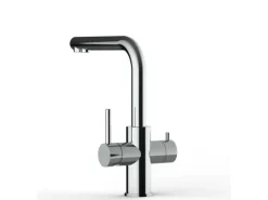 Clearance VIZIO Kurzversion 5 Wege Wasserhahn Küchenarmatur Edelstahl Massiv mit 360° Schwenkbarem L Auslauf Hochglanz Poliert