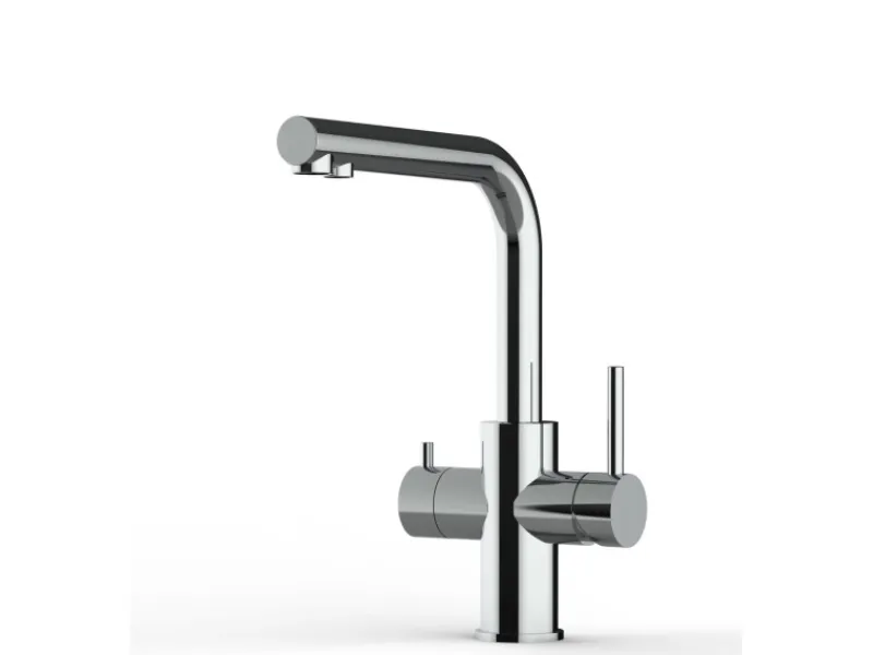 Clearance VIZIO Kurzversion 5 Wege Wasserhahn Küchenarmatur Edelstahl Massiv mit 360° Schwenkbarem L Auslauf Hochglanz Poliert