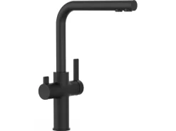 Hot VIZIO NIEDERDRUCK 3 Wege Wasserhahn Küchenarmatur FC mit 360° Schwenkbarem L Auslauf Schwarz Matt