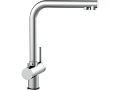 Einhebelmischer<VIZIO NIEDERDRUCK 3 Wege Wasserhahn Küchenarmatur Edelstahl Massiv 360° Schwenkbarem L Auslauf Edelstahl Gebürstet