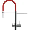 New VIZIO NIEDERDRUCK 3 Wege Wasserhahn Küchenarmatur FL mit 360° Schwenkbarem Auslauf Abnehmbare 2 Strahl Handbrause Verchromt   Rot